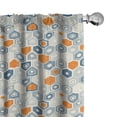 thumbnail image 1 of Ambesonne Grunge Curtains, Bullseye Hexagon Motifs, Pair of 28"x84", Navy Blue Orange Beige, 1 of 5