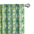 thumbnail image 1 of Ambesonne Grunge Curtains, Geometric Oval Shapes, Pair of 28"x95", Apple Green Turquoise, 1 of 5