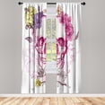 thumbnail image 1 of Ambesonne Grunge Curtains, Skull and Flowers Mexican, Pair of 28"x63", Pink Fuchsia, 1 of 2