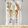 thumbnail image 1 of Ambesonne Grunge Curtains, Skull and Flowers Mexican, Pair of 28"x84", Orange and White, 1 of 2