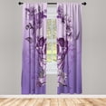 thumbnail image 1 of Ambesonne Grunge Curtains, Skull and Flowers Mexico, Pair of 28"x95", Mauve Violet, 1 of 2