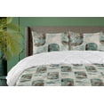 thumbnail image 1 of Ambesonne Grunge Down Alternative Quilt Comforter, Bohemian Rectangular Forms, Full, Laurel Green Dark Brown, 1 of 5