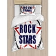 thumbnail image 1 of Ambesonne Grunge Duvet Cover Set, Rock Stars Murky Vintage, Twin, Charcoal Grey and Indigo, 1 of 3