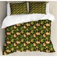 thumbnail image 1 of Ambesonne Grunge Duvet Cover Sets, Mammoth Prehistoric Animal, 2-King, Peach and Olive Green, 1 of 3