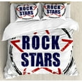 thumbnail image 1 of Ambesonne Grunge Duvet Cover Sets, Rock Stars Murky Vintage, 2-Queen, Charcoal Grey and Indigo, 1 of 7
