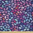 thumbnail image 1 of Ambesonne Grunge Fabric by the Yard Microfiber, Oval Watercolor Spots, 3 Yards, Violet Blue Multicolor, 1 of 2