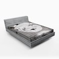 thumbnail image 1 of Ambesonne Grunge Fitted Sheet, Heron Birds, Full Size, Black Grey, 1 of 2