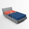 thumbnail image 1 of Ambesonne Grunge Fitted Sheet, Lighthouse Waves Sea, Twin Size, Blue Coral White, 1 of 3