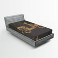 thumbnail image 1 of Ambesonne Grunge Fitted Sheet, Murky Vintage Sports, Twin Size, Charcoal Grey Pale Brown, 1 of 2
