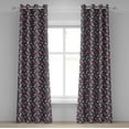 thumbnail image 1 of Ambesonne Grunge Grommet Curtain, Brushed Floral Design, 50" x 72", Dark Taupe Sea Green, 1 of 6