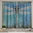 thumbnail image 1 of Ambesonne Grunge Kitchen Curtains, Dragonfly Bug Turquoise, 55"x45", Turquoise Dark Blue, 1 of 3