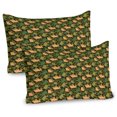 thumbnail image 1 of Ambesonne Grunge Pillow Sham 2 Pack, Mammoth Prehistoric Animal, 26"x20", Peach and Olive Green, 1 of 3
