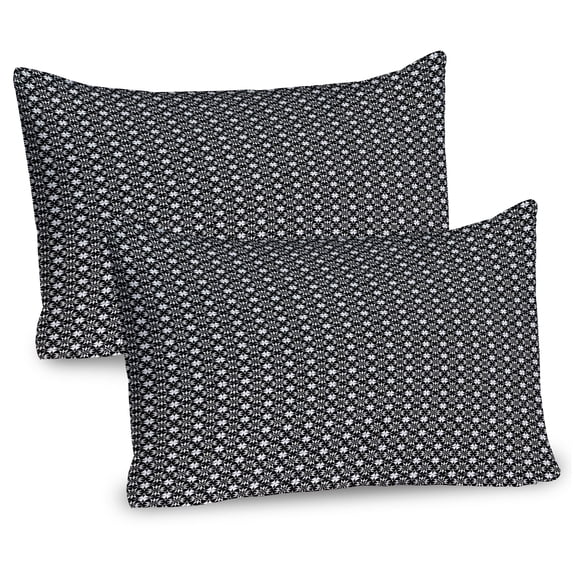 Ambesonne Grunge Pillow Sham 2 Pack, Sketchy Vintage Circular, 26"x20", Charcoal Grey Champagne