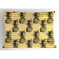 thumbnail image 1 of Ambesonne Grunge Pillow Sham, Retro Striped Vintage, 26" X 20", Black and Earth Yellow, 1 of 2