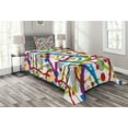 thumbnail image 1 of Ambesonne Grunge Quilted Bedspread Set 2 Pcs, Colorful Ink Splash Display, Twin Size, Multicolor, 1 of 3