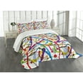 thumbnail image 1 of Ambesonne Grunge Quilted Bedspread Set 3 Pcs, Colorful Ink Splash Display, Queen Size, Multicolor, 1 of 5