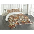thumbnail image 1 of Ambesonne Grunge Quilted Bedspread Set 3 Pcs, Doodle Wall Pattern, King Size, Multicolor, 1 of 5