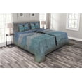 thumbnail image 1 of Ambesonne Grunge Quilted Bedspread Set 3 Pcs, Dragonfly Bug Turquoise, Queen Size, Turquoise Dark Blue, 1 of 3