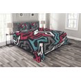 thumbnail image 1 of Ambesonne Grunge Quilted Bedspread Set 3 Pcs, Hip Hop Culture Graffiti, King Size, Multicolor, 1 of 3