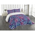 thumbnail image 1 of Ambesonne Grunge Quilted Bedspread Set 3 Pcs, Oval Watercolor Spots, King Size, Violet Blue Multicolor, 1 of 5