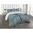 thumbnail image 1 of Ambesonne Grunge Quilted Coverlet 3 Pcs, Dragonfly Bug Turquoise, Queen Size, Turquoise Dark Blue, 1 of 4