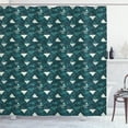thumbnail image 1 of Ambesonne Grunge Shower Curtain, Brush Blemishes Triangles, 69"Wx84"L, Dark Teal, 1 of 4