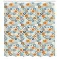 thumbnail image 1 of Ambesonne Grunge Shower Curtain, Bullseye Hexagon Motifs, 69"Wx75"L, Navy Blue Orange Beige, 1 of 3