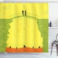 thumbnail image 1 of Ambesonne Grunge Shower Curtain, Business Life Hands, 69"Wx84"L, Yellow Green, 1 of 5