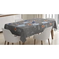 thumbnail image 1 of Ambesonne Grunge Tablecloth Rectangular Table Cover, Formula Science Graphic, 52"x70", Dimgray Orange White, 1 of 4