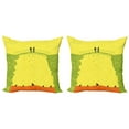 thumbnail image 1 of Ambesonne Grunge Throw Pillow Cover 2 Pack, Business Life Hands, 20", Yellow Green, 1 of 7