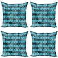 thumbnail image 1 of Ambesonne Grunge Throw Pillow Cover 4 Pack, Contemporary Art Dots, 18", Pale Blue Grey, 1 of 2