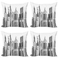 thumbnail image 1 of Ambesonne Grunge Throw Pillow Cover 4 Pack, Urban Architecture Art, 18", Black White, 1 of 6