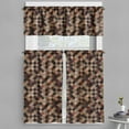 thumbnail image 1 of Ambesonne Grunge Valance & Curtain, Antique Brown Toned Grid, 55"x45", Multicolor, 1 of 6