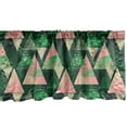 thumbnail image 1 of Ambesonne Grunge Window Valance, Murky Leaves in Triangles, 54" X 12", Hunter Green and Pale Pink, 1 of 3