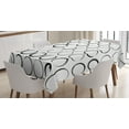 thumbnail image 1 of Ambesonne Grungy Tablecloth Rectangular Table Cover, Circle Brush Stroke, 60"x90", Black White, 1 of 4