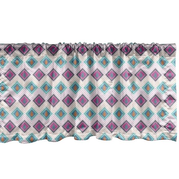 Ambesonne Guatemalan Window Valance, Abstract Geometric Folk, 54" X 12", Multicolor