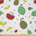 thumbnail image 1 of Ambesonne Guava Fabric by the Yard Microfiber, Design of the Fruit Tropical, 5 Yards, White Slate Brown Ruby, 1 of 2