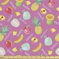 thumbnail image 1 of Ambesonne Guava Fabric by the Yard Upholstery, Exotic Fruit Pineapple Art, 10 Yards, Pink and Multicolor, 1 of 5
