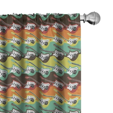 Ambesonne Guitar Curtains, Abstract Colors Modern, Pair of 28"x84", Multicolor
