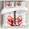 thumbnail image 1 of Ambesonne Guitar Duvet Cover Sets, Cool Electric Item, 2-Queen, Pearl Multicolor, 1 of 7