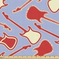 thumbnail image 1 of Ambesonne Guitar Fabric by the Yard Upholstery, Abstract Music Equipment, 1 Yard, Vermilion Lavender, 1 of 4