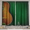 thumbnail image 1 of Ambesonne Guitar Kitchen Curtains, Floral Acoustic Pattern, 55"x39", Emerald Orange Yellow, 1 of 3