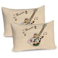 thumbnail image 1 of Ambesonne Guitar Pillow Sham 2 Pack, Abstract Funk Instrument, 30"x20", Sand Brown Multicolor, 1 of 3