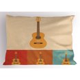 thumbnail image 1 of Ambesonne Guitar Pillow Sham, Acoustic Guitars Retro, 26" X 20", Multicolor, 1 of 2
