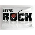 thumbnail image 1 of Ambesonne Guitar Pillow Sham, Let's Rock Grunge Fun, 26" X 20", Ruby Black White, 1 of 2