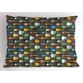 thumbnail image 1 of Ambesonne Guitar Pillow Sham, Music Themed Strings, 36" X 20", Multicolor, 1 of 2