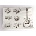 thumbnail image 1 of Ambesonne Guitar Pillow Sham, Sketch Chords Flamenco, 26" X 20", Cream Brown, 1 of 2