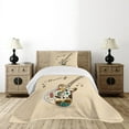 thumbnail image 1 of Ambesonne Guitar Quilted Bedspread Set 2 Pcs, Abstract Funk Instrument, Twin Size, Sand Brown Multicolor, 1 of 6