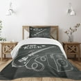 thumbnail image 1 of Ambesonne Guitar Quilted Bedspread Set 2 Pcs, Love Rock Music Sketch, Twin Size, Charcoal Grey White, 1 of 5