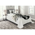 thumbnail image 1 of Ambesonne Guitar Quilted Bedspread Set 2 Pcs, Rock and Roll Pattern, Twin Size, Tan Black White, 1 of 3